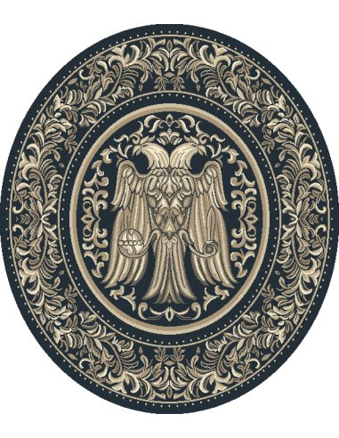 Covor Elena Bisericesc Albastru Rotund