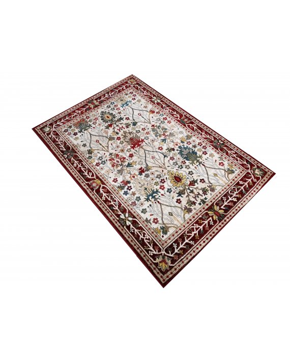 Covor Oriental Rakas Crem-Rosu