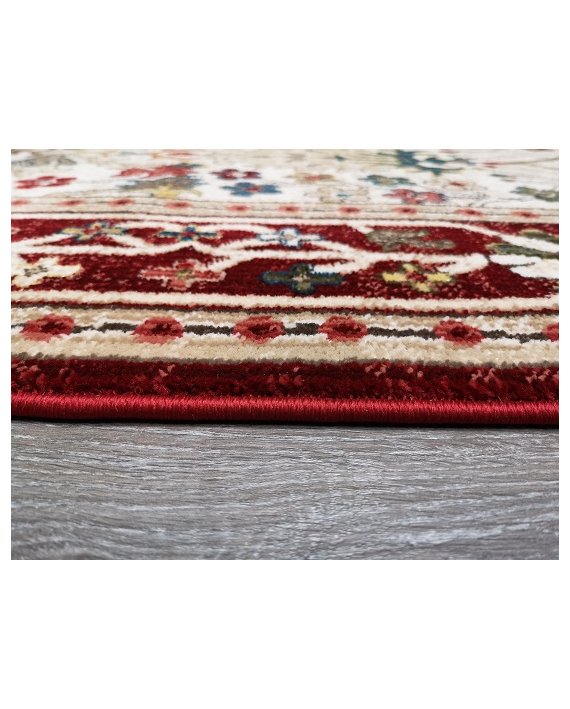 Covor Oriental Rakas Crem-Rosu