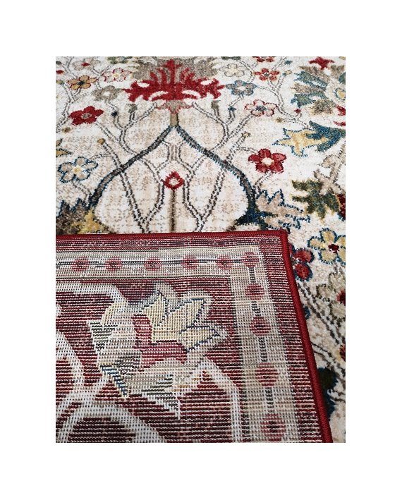 Covor Oriental Rakas Crem-Rosu