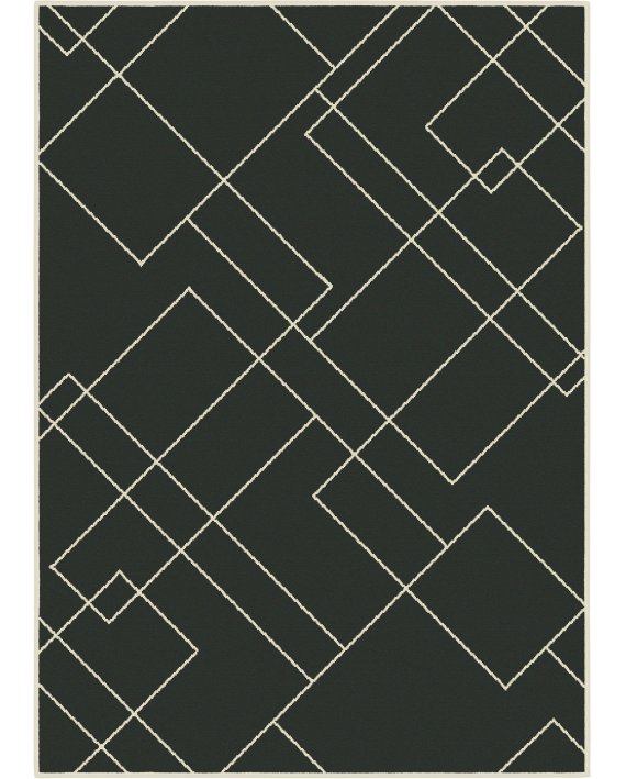 Covor Luna Modern Negru Crem