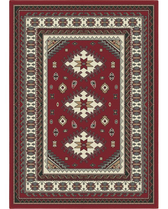 Covor Aladin Geometric Rosu