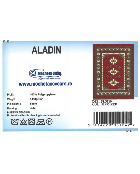 Covor Aladin Geometric Rosu