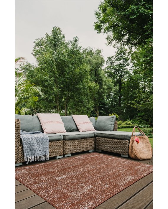 Covor Interior-Exterior Reversibil Floral Brussels Cayenne