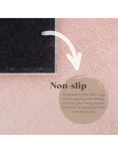 Covor Antiderapant Pufos Roz Pudra
