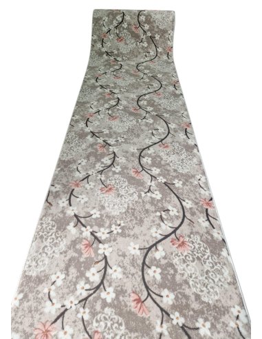 Traversa Antiderapanta Florala Bej Mocheta Covoare